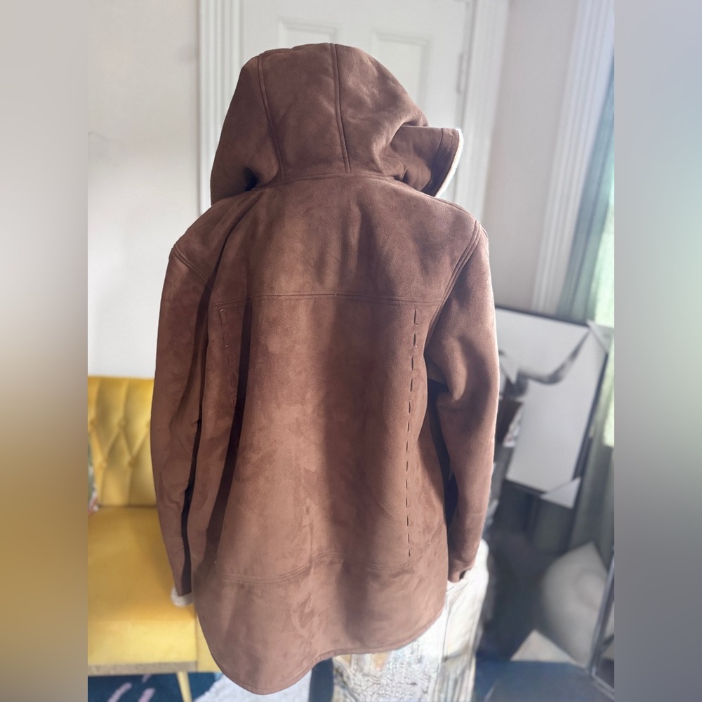 Gallery Brown Hooded Jacket with Cream Lining - Picture 4 of 4